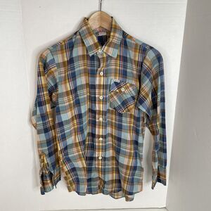 Vintage McGregor Button Up Shirt Boys Size 16, Checkered Multicolor, Long Sleeve